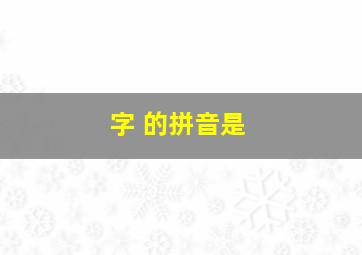 字 的拼音是